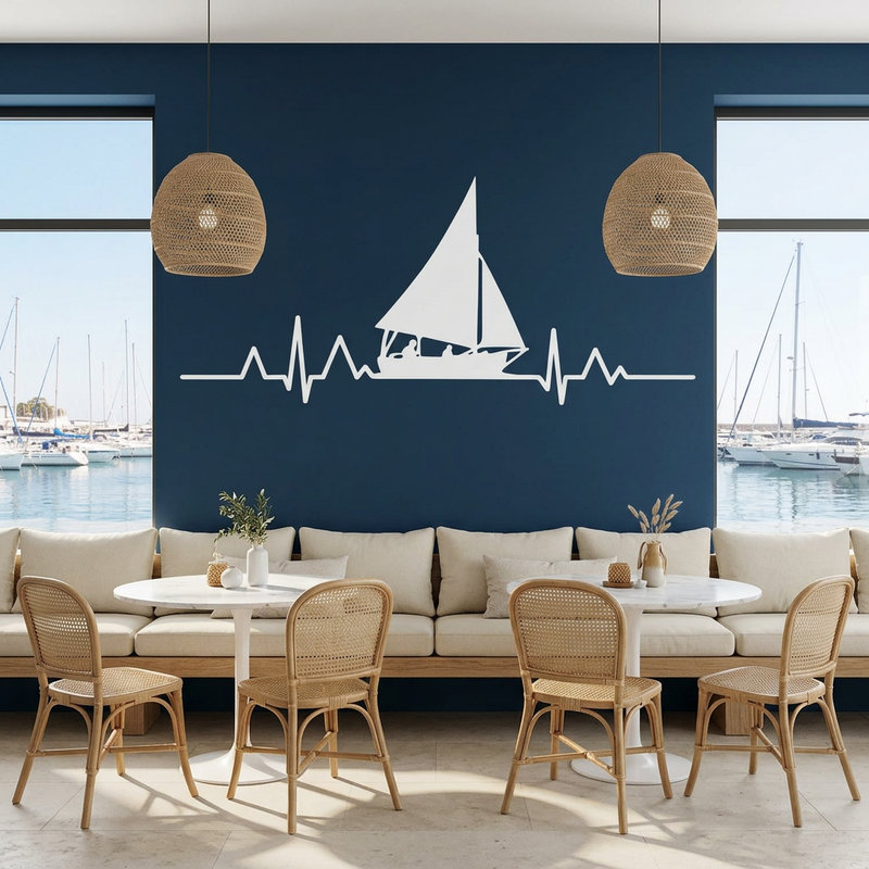 Wandtattoos: Elektrokardiogramm Segelboot