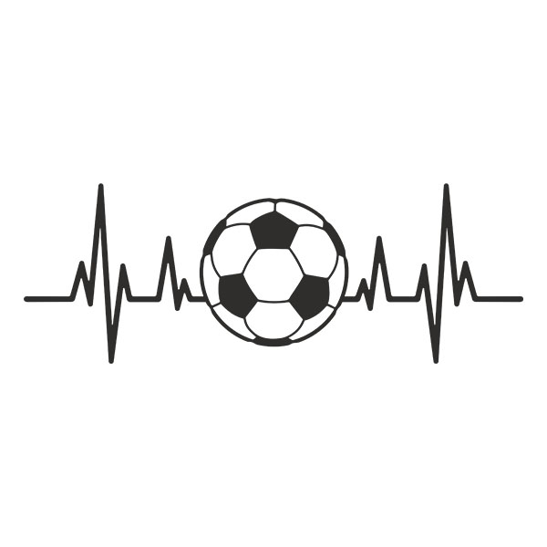 Wandtattoos: Fußballförmiges Elektrokardiogramm