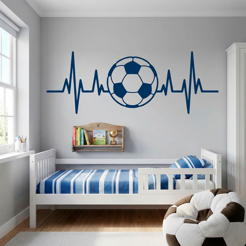 Wandtattoos: Fu&szlig;ballf&ouml;rmiges Elektrokardiogramm