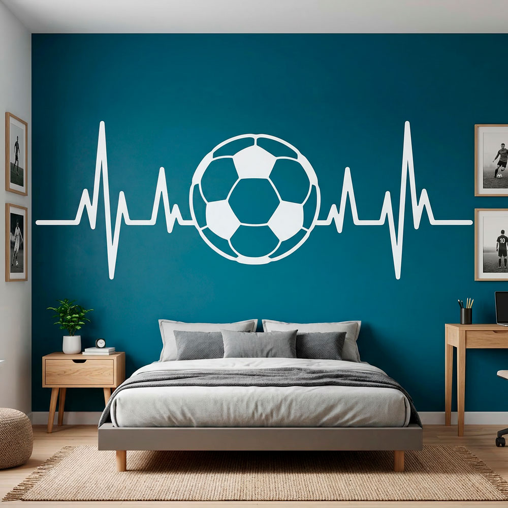 Wandtattoos: Fu&szlig;ballf&ouml;rmiges Elektrokardiogramm