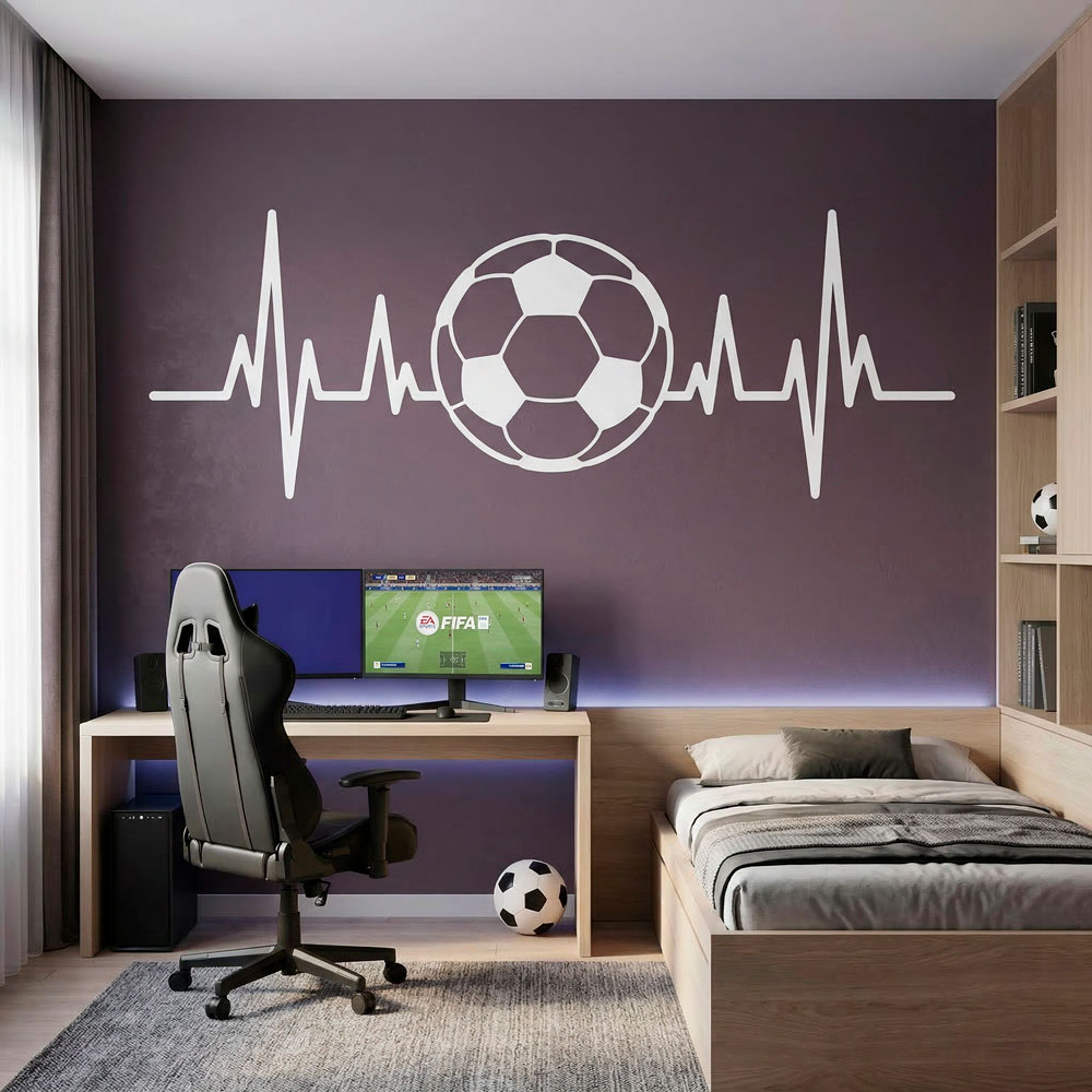 Wandtattoos: Fu&szlig;ballf&ouml;rmiges Elektrokardiogramm