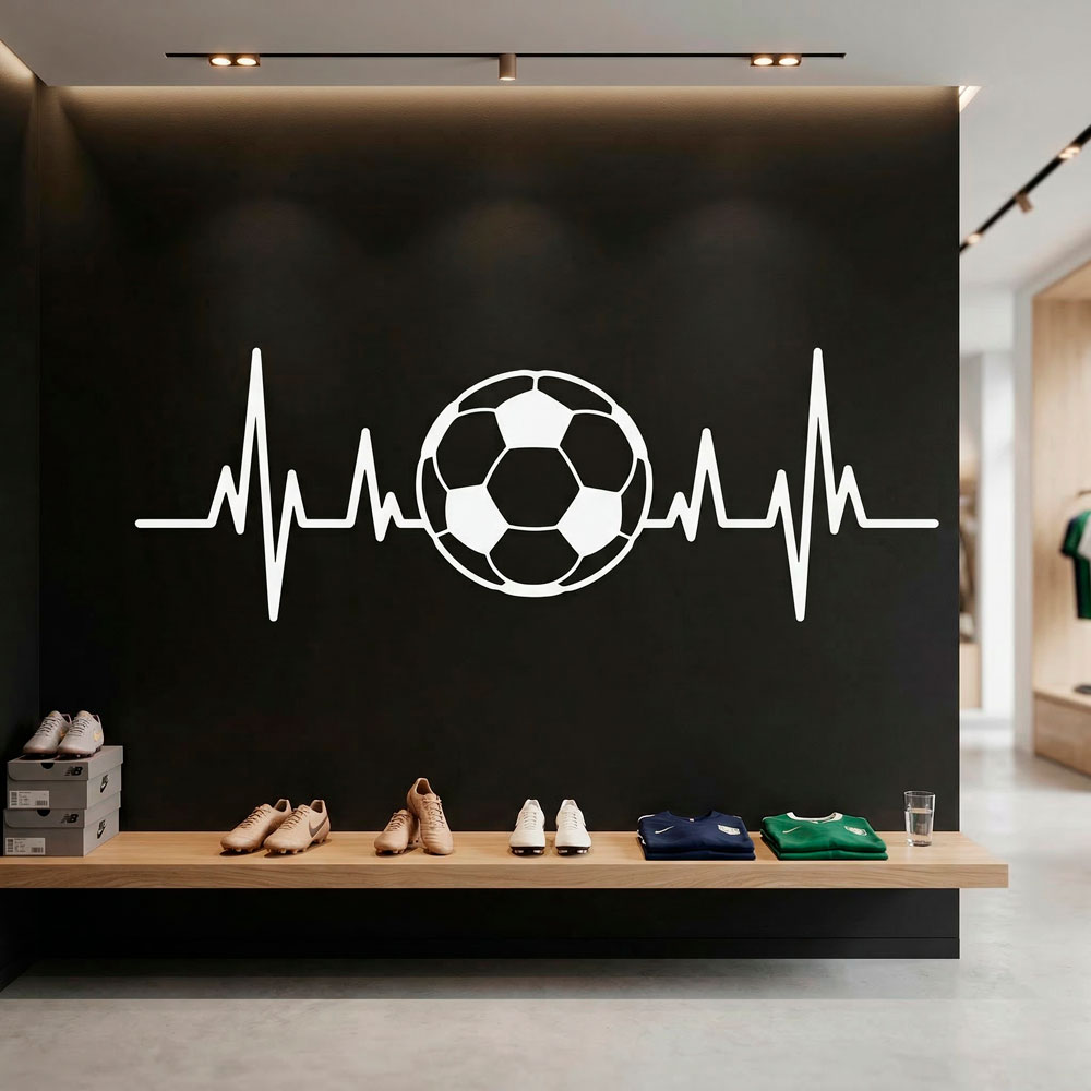 Wandtattoos: Fu&szlig;ballf&ouml;rmiges Elektrokardiogramm