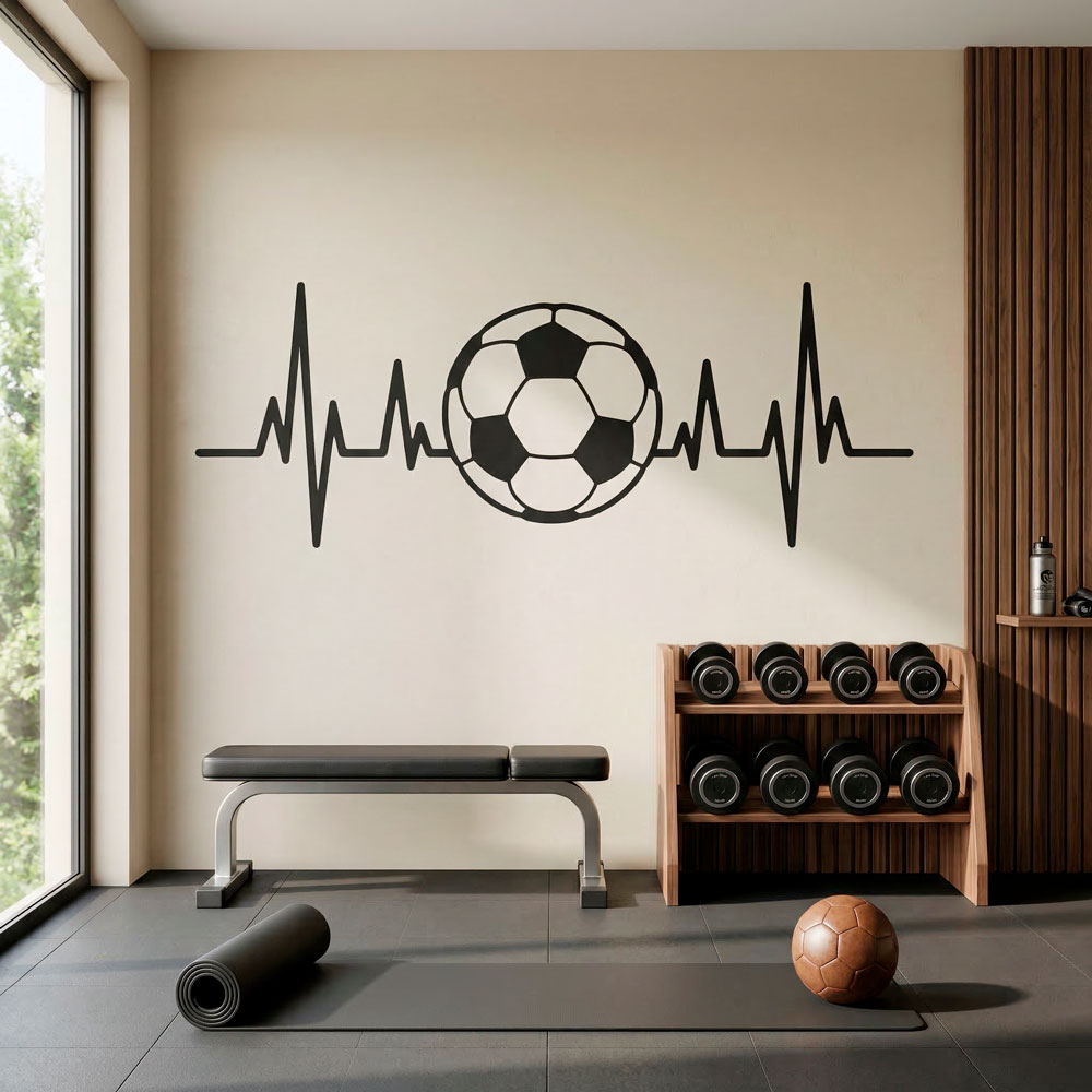 Wandtattoos: Fu&szlig;ballf&ouml;rmiges Elektrokardiogramm