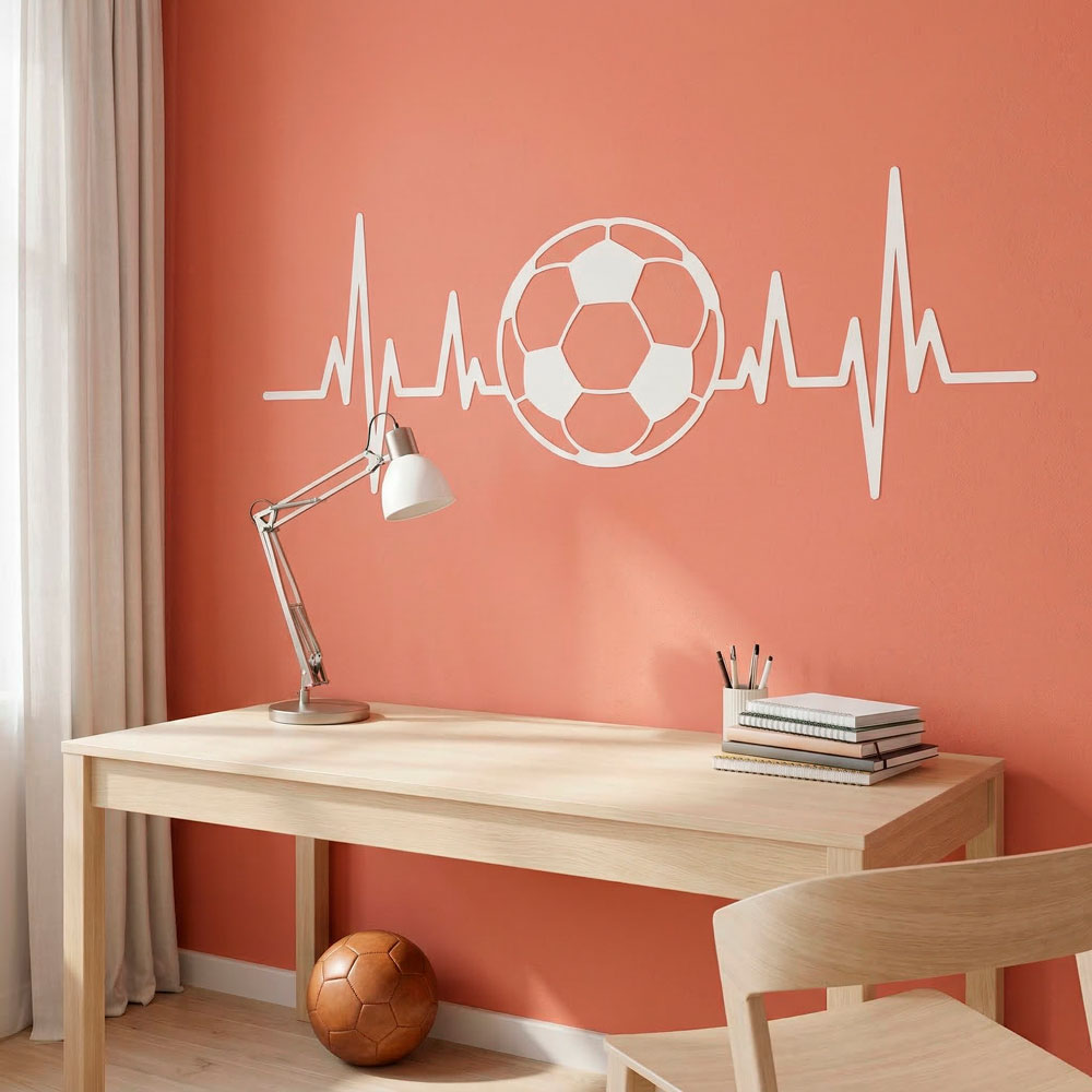 Wandtattoos: Fu&szlig;ballf&ouml;rmiges Elektrokardiogramm