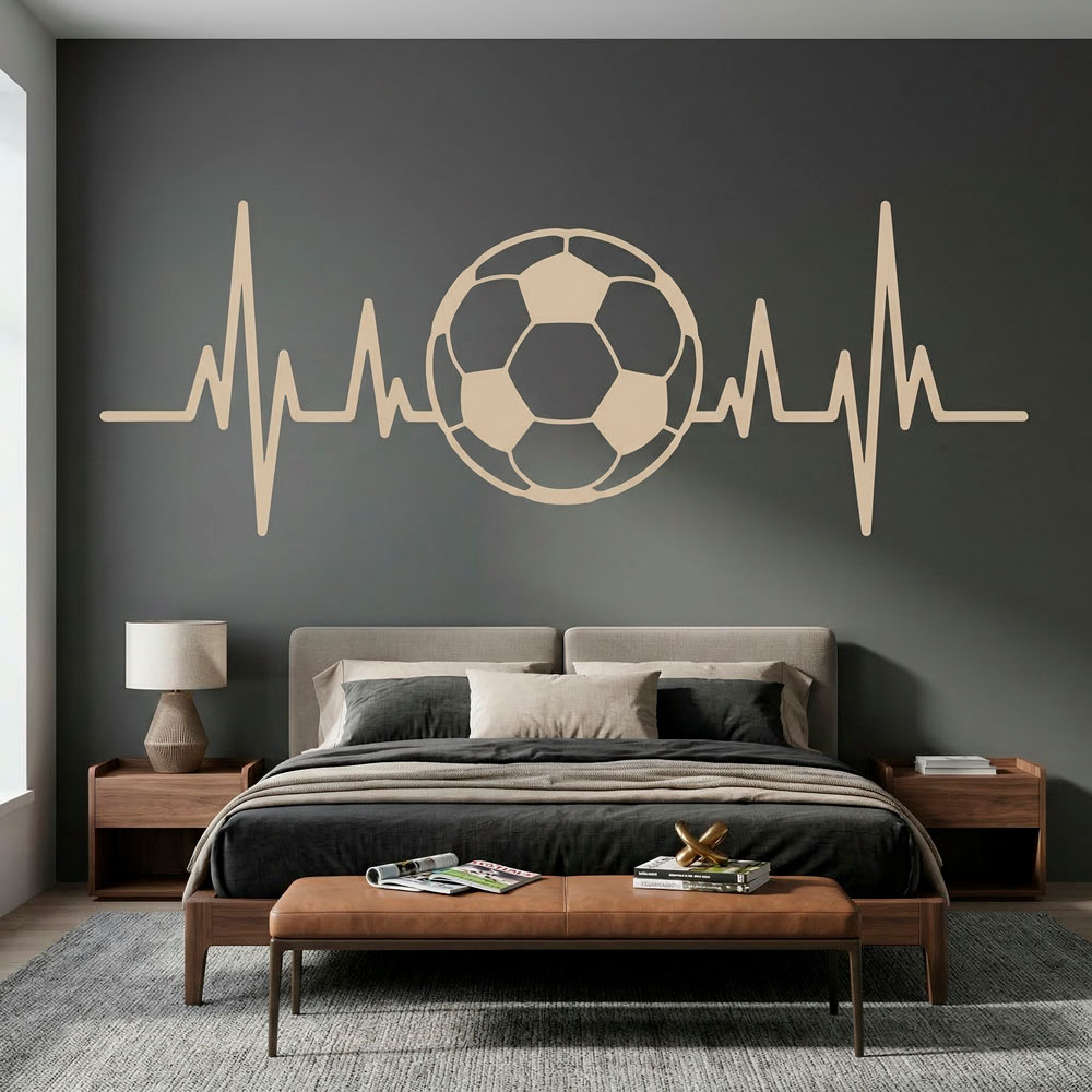 Wandtattoos: Fu&szlig;ballf&ouml;rmiges Elektrokardiogramm