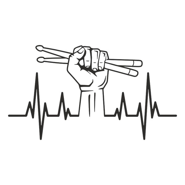 Wandtattoos: Schlagzeuger-Elektrokardiogramm