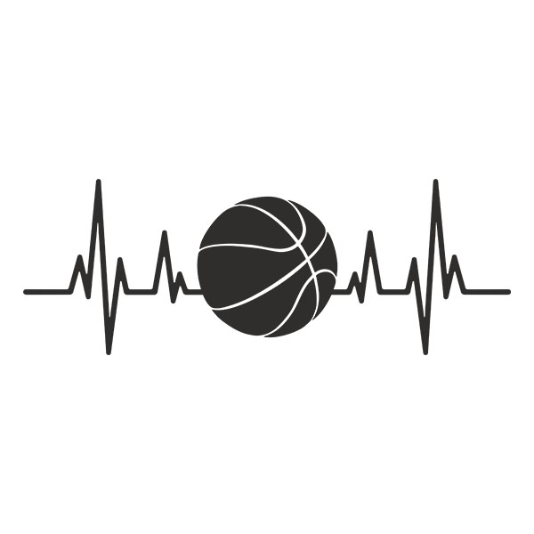 Wandtattoos: Elektrokardiogramm Basketball