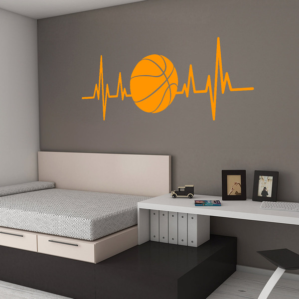 Wandtattoos: Elektrokardiogramm Basketball