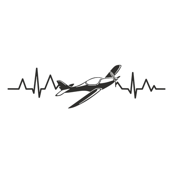 Wandtattoos: Elektrokardiogramm Flugzeug