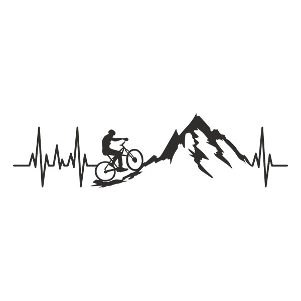 Wandtattoos: Mountainbike-Elektrokardiogramm