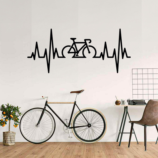 Wandtattoos: Elektrokardiogramm auf einem Rennrad