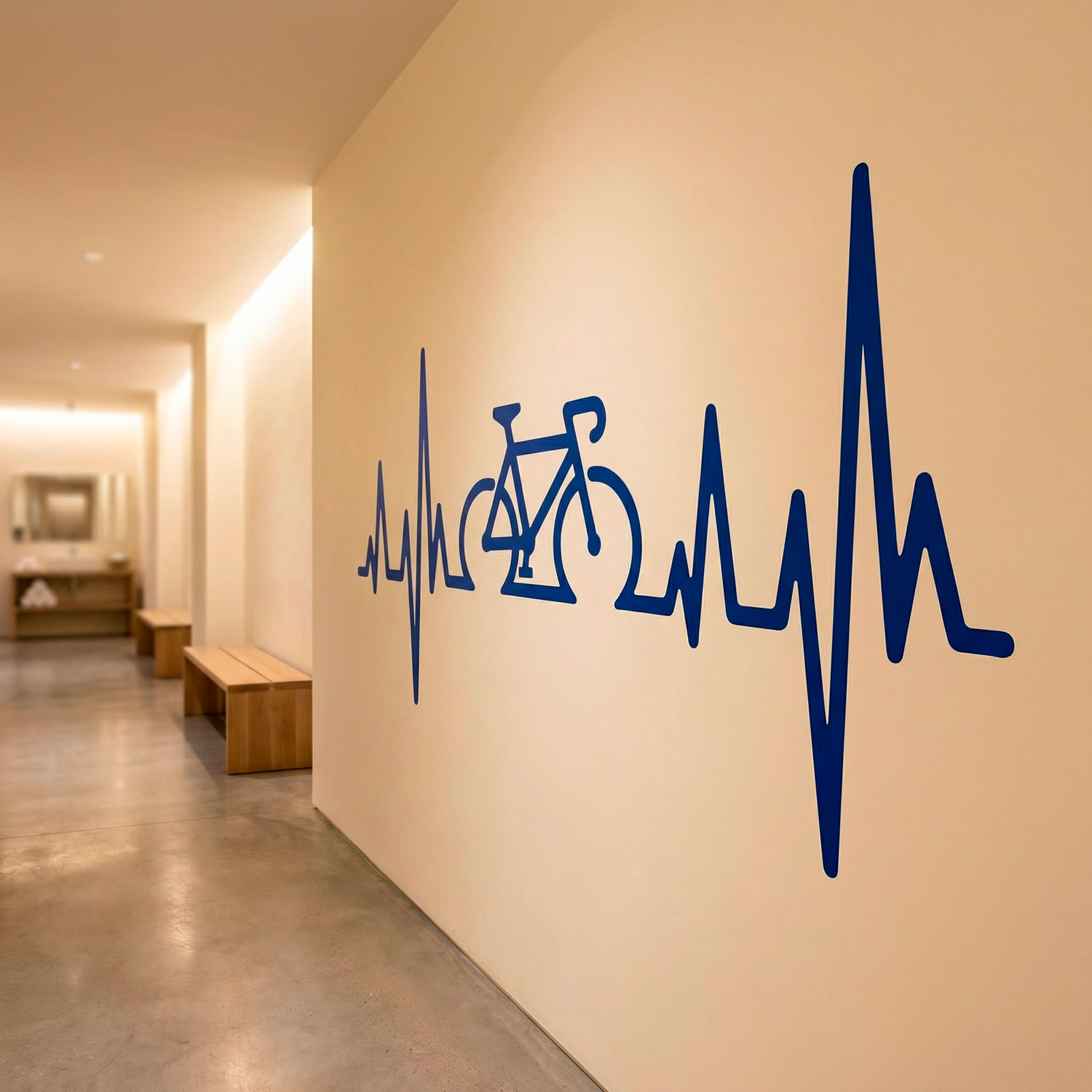 Wandtattoos: Elektrokardiogramm auf einem Rennrad