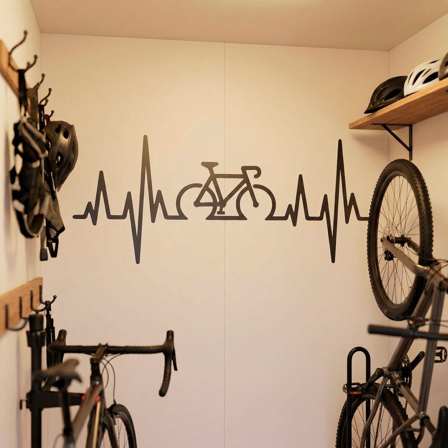 Wandtattoos: Elektrokardiogramm auf einem Rennrad