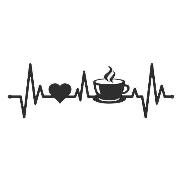 Wandtattoos: Kaffee-Elektrokardiogramm