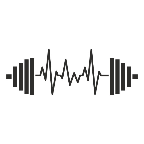 Wandtattoos: Elektrokardiogramm Hanteln Fitnessstudio