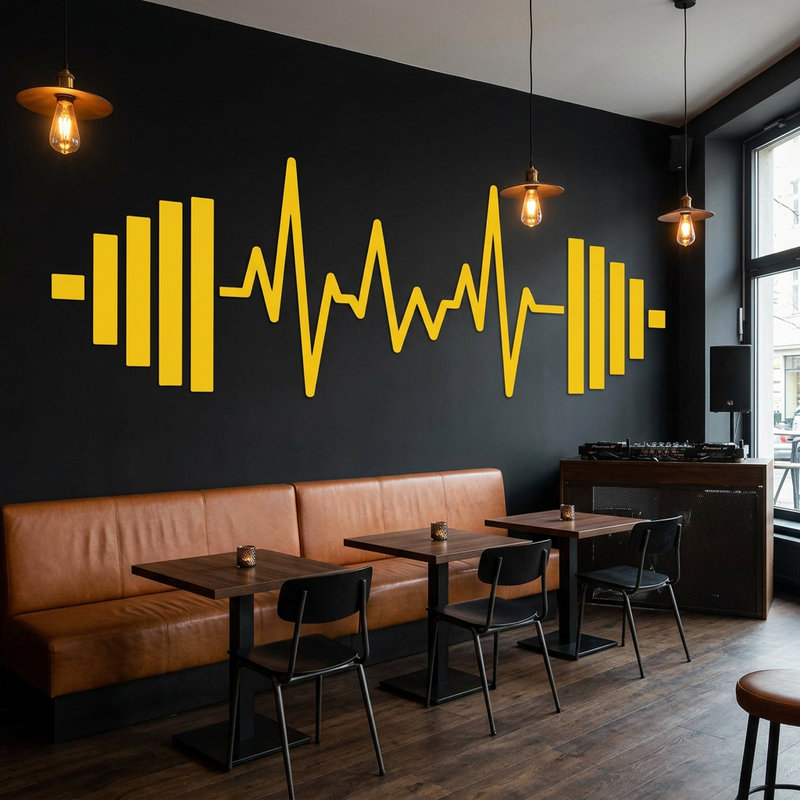 Wandtattoos: Elektrokardiogramm Hanteln Fitnessstudio