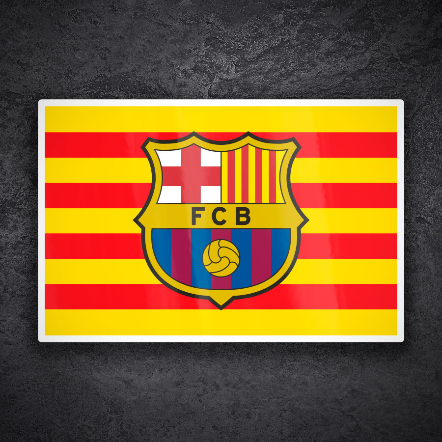 Aufkleber: Katalonien Flagge FC Barcelona Wappen