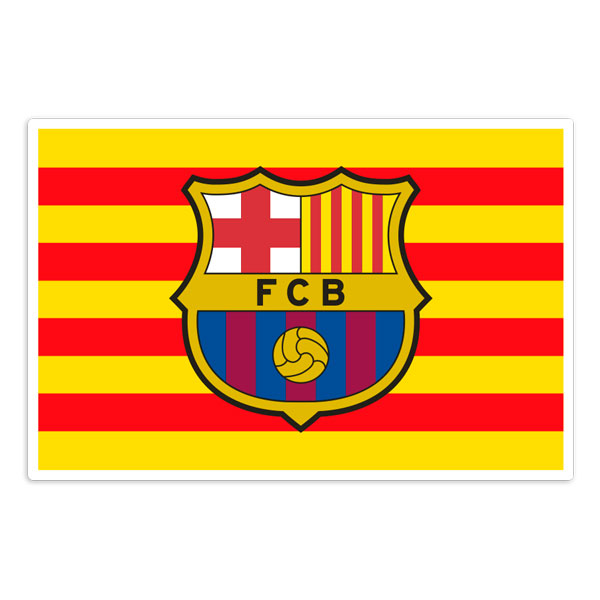 Aufkleber: Katalonien Flagge FC Barcelona Wappen