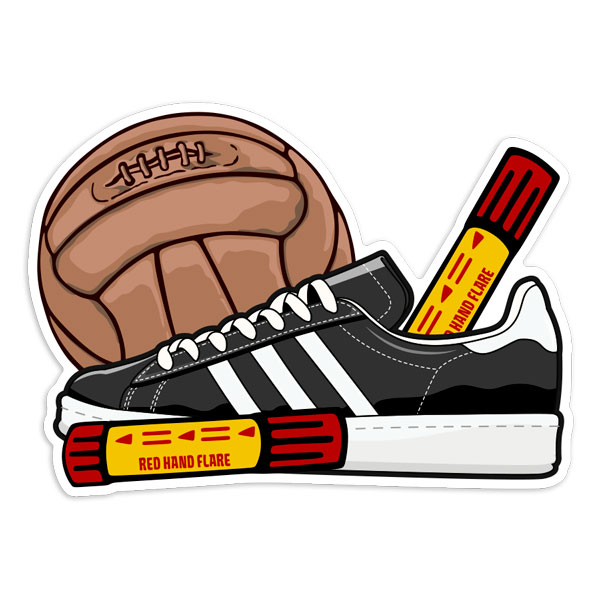 Aufkleber: Retro-Ball und Ultra-Pyros