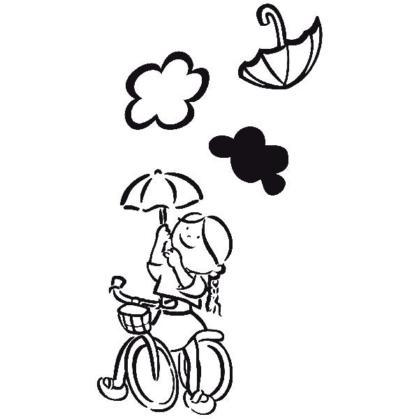 Kinderzimmer Wandtattoo: Kleines Mädchen auf einem Fahrrad
