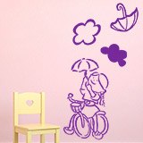 Kinderzimmer Wandtattoo: Kleines Mädchen auf einem Fahrrad 3