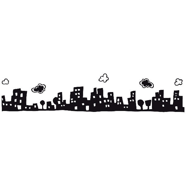 Kinderzimmer Wandtattoo: kindische Skyline