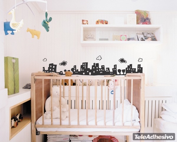Kinderzimmer Wandtattoo: kindische Skyline