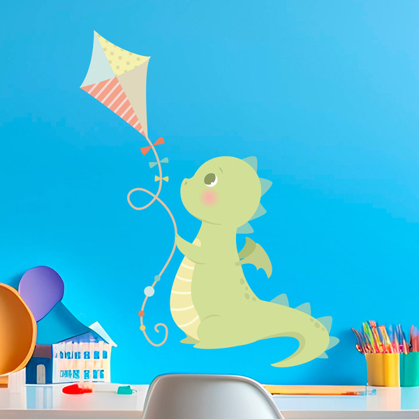 Kinderzimmer Wandtattoo: Drache, der mit Drachen spielt