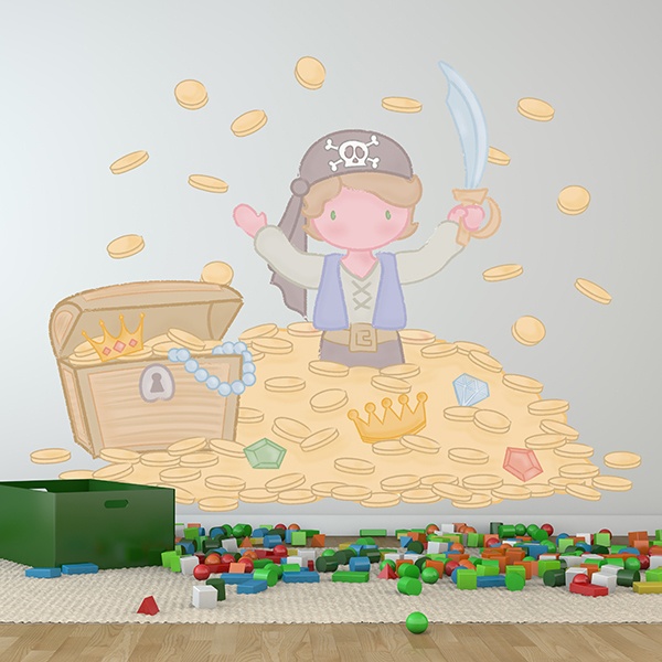 Kinderzimmer Wandtattoo: Großer Piratenschatz