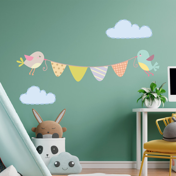 Kinderzimmer Wandtattoo: Garland der Vögel