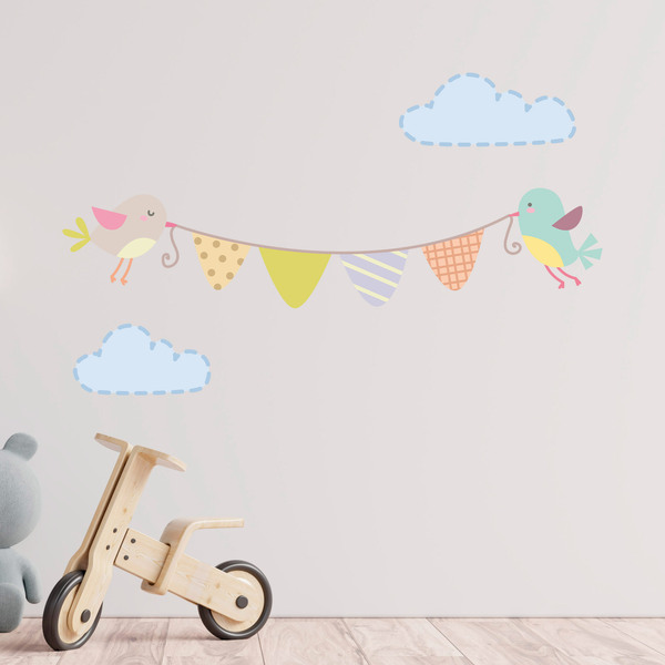 Kinderzimmer Wandtattoo: Garland der Vögel