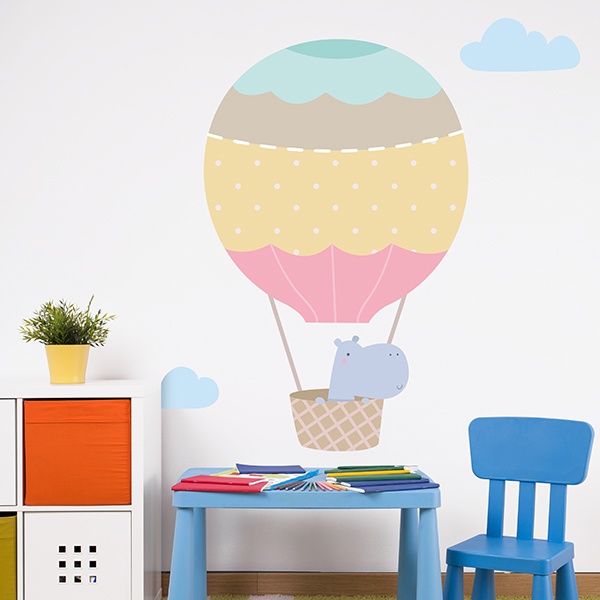Kinderzimmer Wandtattoo: Der Ballon das Nilpferd