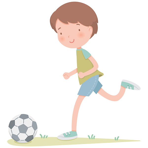 Kinderzimmer Wandtattoo: Junge, der Fußball spielt