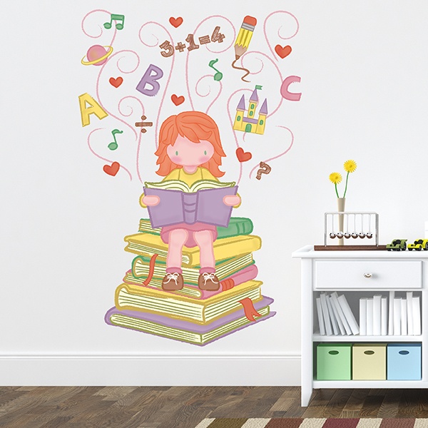 Kinderzimmer Wandtattoo: Lernen für kleine Mädchen