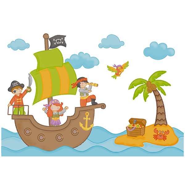 Kinderzimmer Wandtattoo: Der Schatz der Piraten