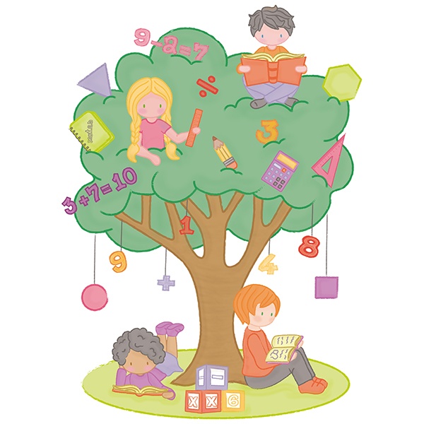 Kinderzimmer Wandtattoo: Der Baum der Mathematik