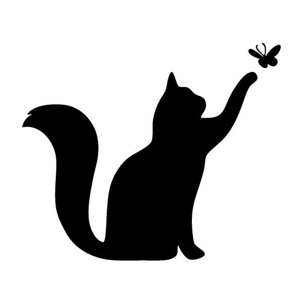 Wandtattoos: Katze und Schmetterling