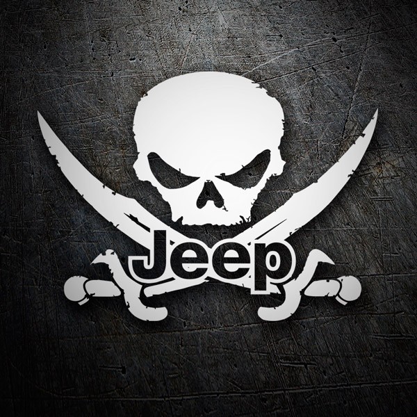 Aufkleber: Piraten-Totenkopf-Jeep