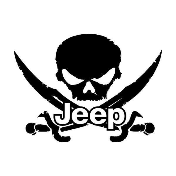 Aufkleber: Piraten-Totenkopf-Jeep