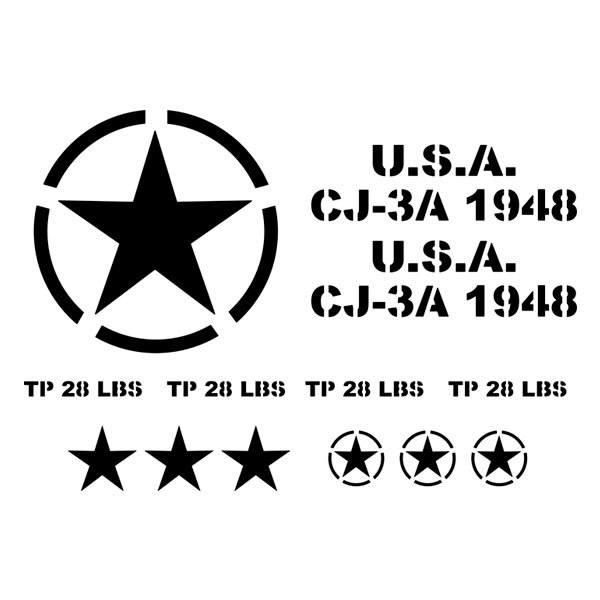 Aufkleber: Set 13X Aufkleber für Jeep Army Star