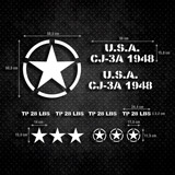 Aufkleber: Set 13X Aufkleber für Jeep Army Star 2