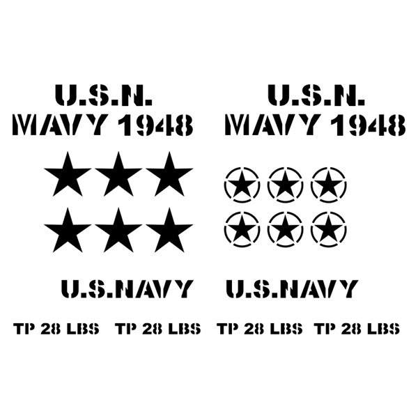Aufkleber: Set 20X Aufkleber für Jeep USN Mavy 1948