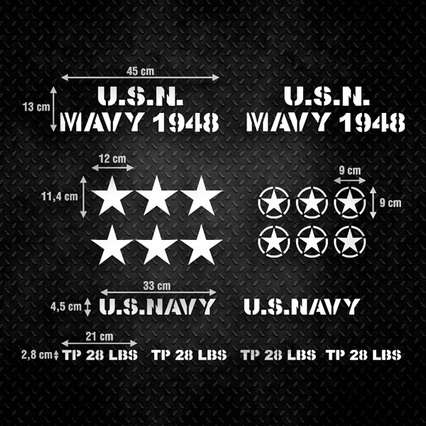 Aufkleber: Set 20X Aufkleber für Jeep USN Mavy 1948