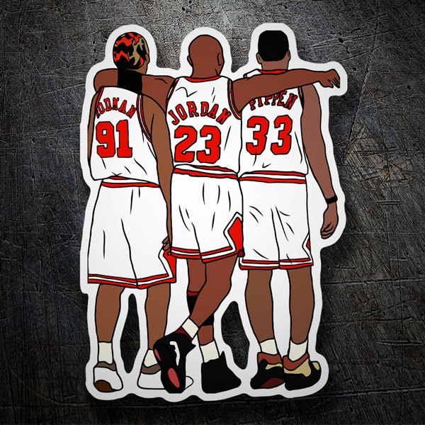 Aufkleber: Michael Jordan, Rodman und Pippen