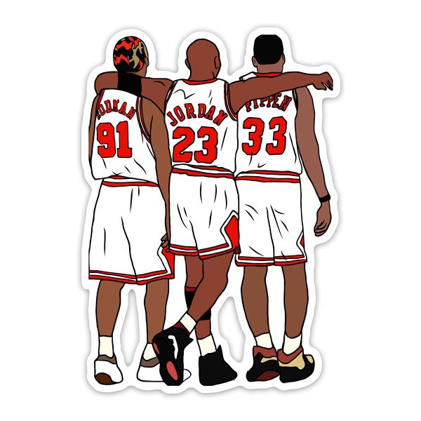 Aufkleber: Michael Jordan, Rodman und Pippen