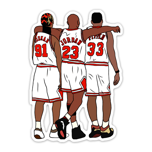 Aufkleber: Michael Jordan, Rodman und Pippen