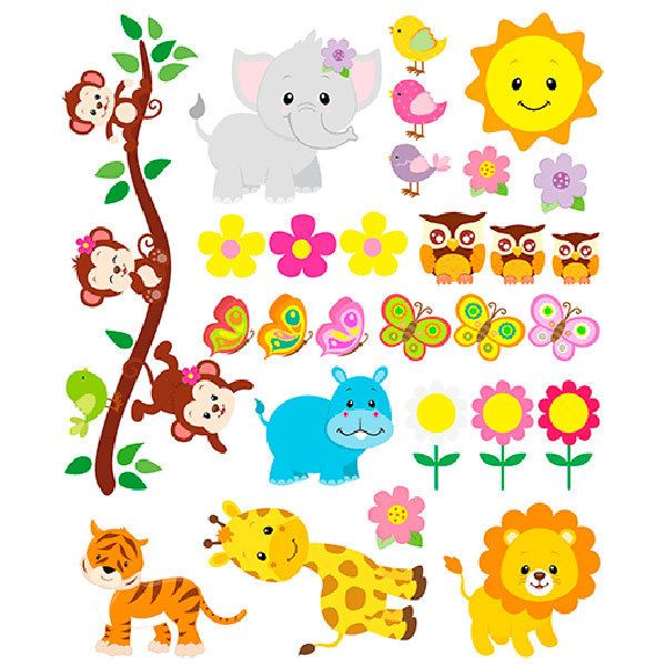 Kinderzimmer Wandtattoo: Tier-Kit des Dschungels