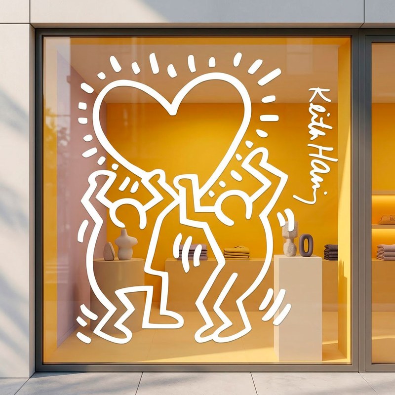 Keith Haring Figuren halten Herz 2