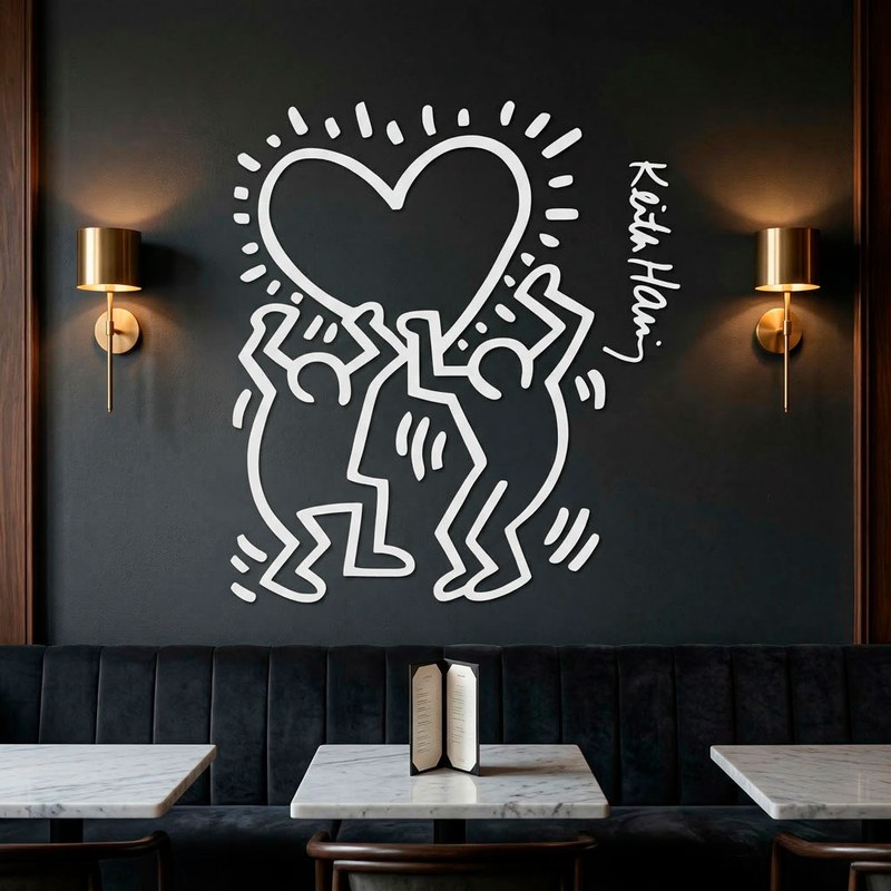 Keith Haring Figuren halten Herz 11