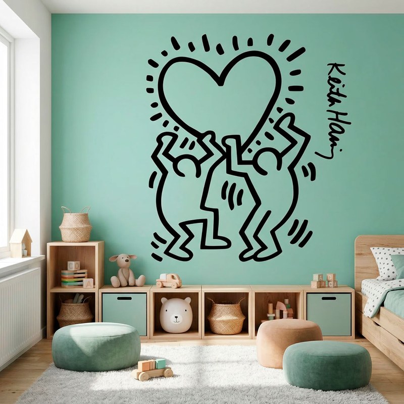 Keith Haring Figuren halten Herz 13